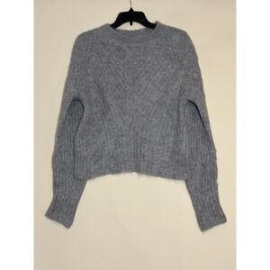 Abercrombie & Fitch Alpaca Blend Chunky Knit Sweater Womens Medium Gray Boxy